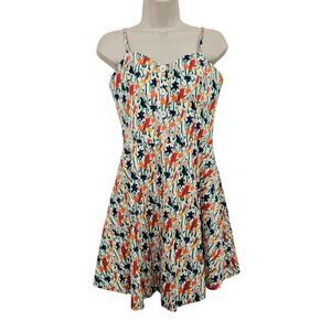 ALICE & OLIVIA Nella Button Front Mini Dress in Bird Party Size 6